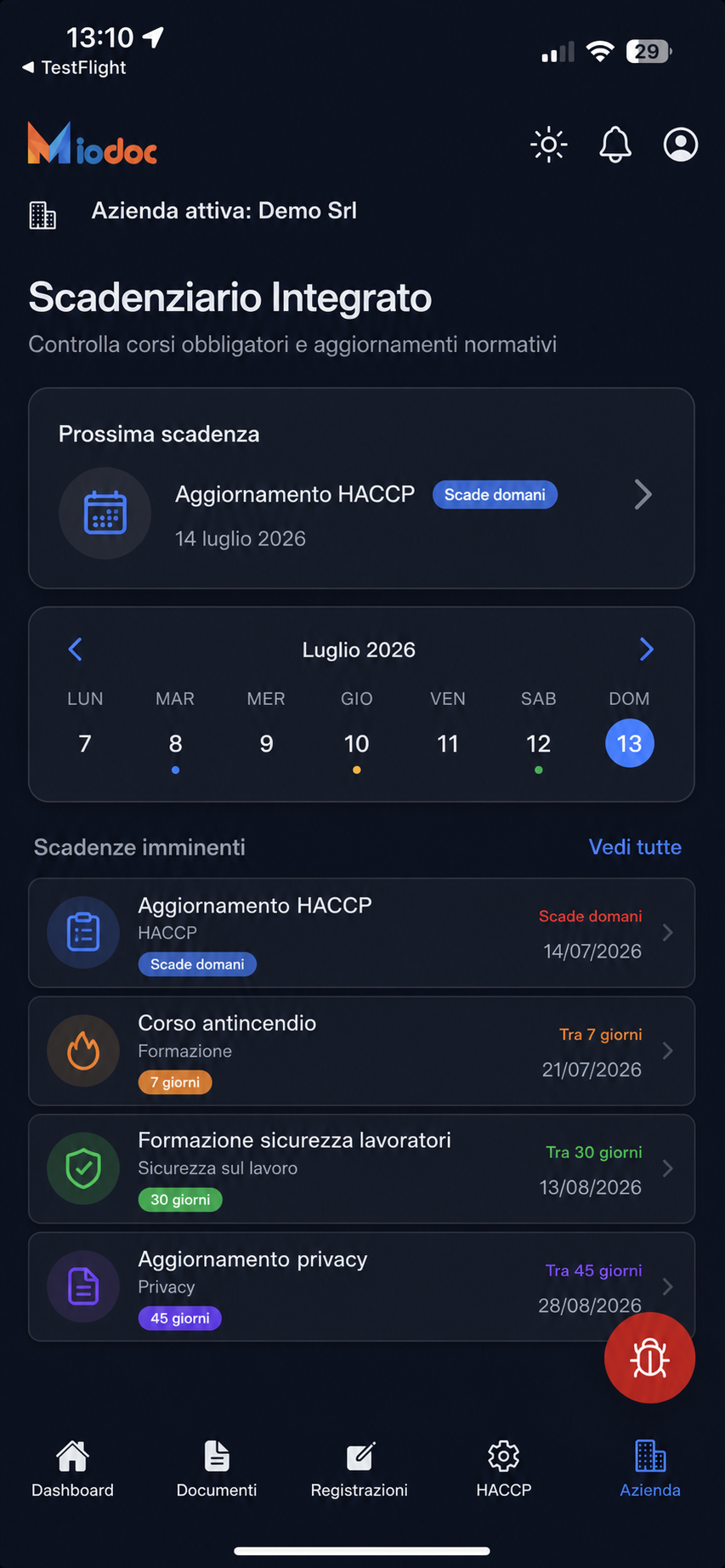 Scadenziario integrato